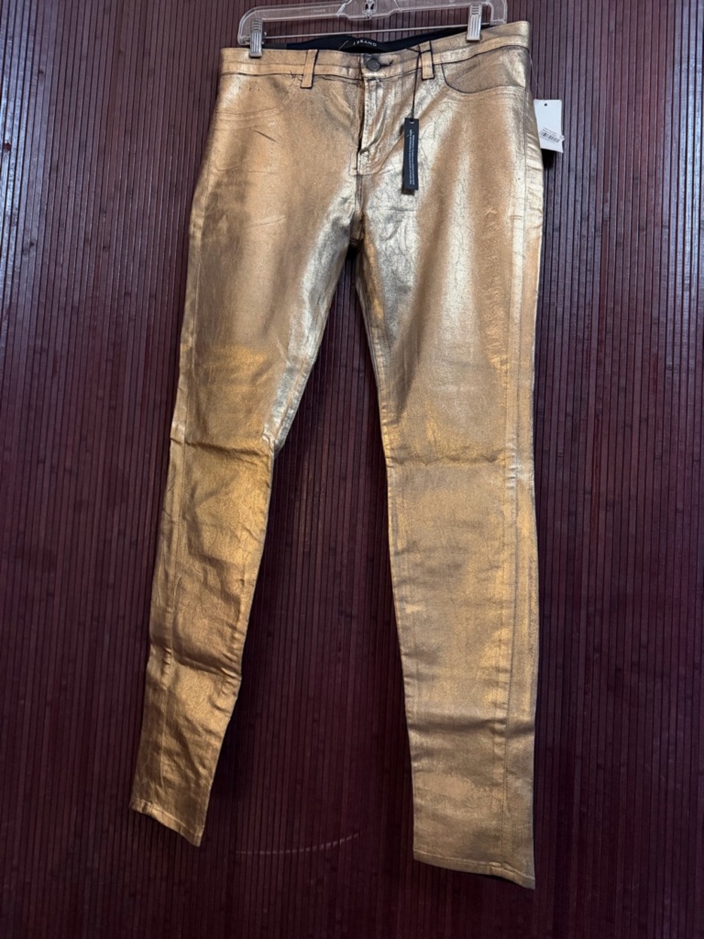 J Brand Metallic Gold Skinny Jeans